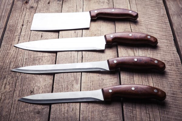 Beautiful knives with wooden handle