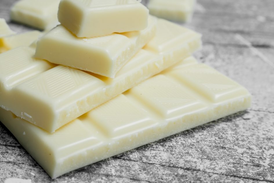 Pieces of white chocolate.